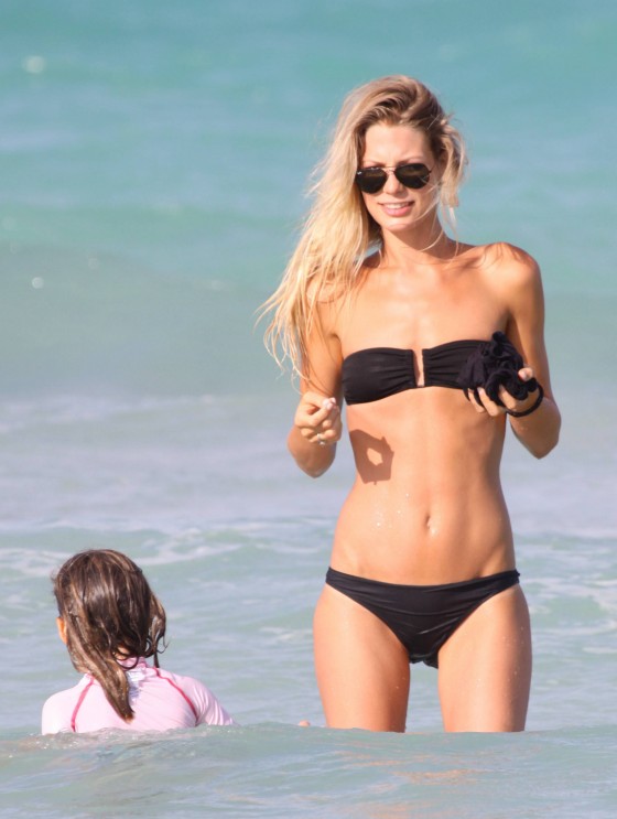 Sarah Brandner in a Bikini on the beach in Miami